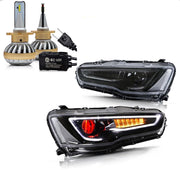 VLAND Dual Beam Projector Headlights for Mitsubishi Lancer EVO X 2008-2020 VLAND Factory