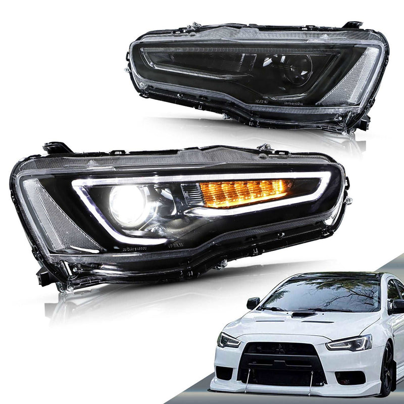 VLAND Dual Beam Projector Headlights for Mitsubishi Lancer EVO X 2008-2020 VLAND Factory