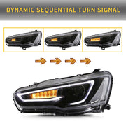 VLAND Dual Beam Projector Headlights for Mitsubishi Lancer EVO X 2008-2020 VLAND Factory