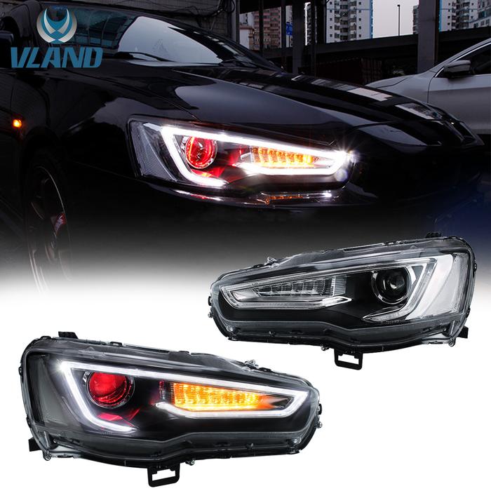 VLAND Dual Beam Projector Headlights for Mitsubishi Lancer EVO X 2008-2020 VLAND Factory