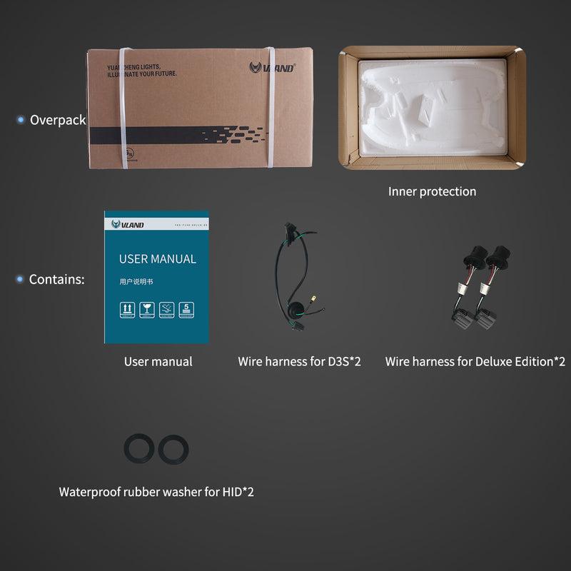 VLAND Dual Beam RGB Headlights For Chevrolet Camaro 2014-2015 w/Sequential indicators VLAND Factory