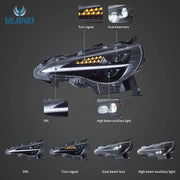 VLAND Full LED Dual Beam Headlights for Toyota 86 2012-2020, Subaru BRZ 2013-2019 and Scion FR-S 2013-2016 1st Gen (First generation ZN6/ZC6) w/ sequential Turn Signal Dynamic Mode VLAND Factory