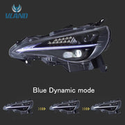 VLAND Full LED Dual Beam Headlights for Toyota 86 2012-2020, Subaru BRZ 2013-2019 and Scion FR-S 2013-2016 1st Gen (First generation ZN6/ZC6) w/ sequential Turn Signal Dynamic Mode VLAND Factory