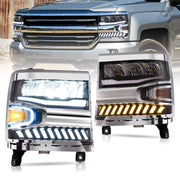 VLAND Full LED Headlights For Chevrolet Silverado 2016-2018 VLAND Factory