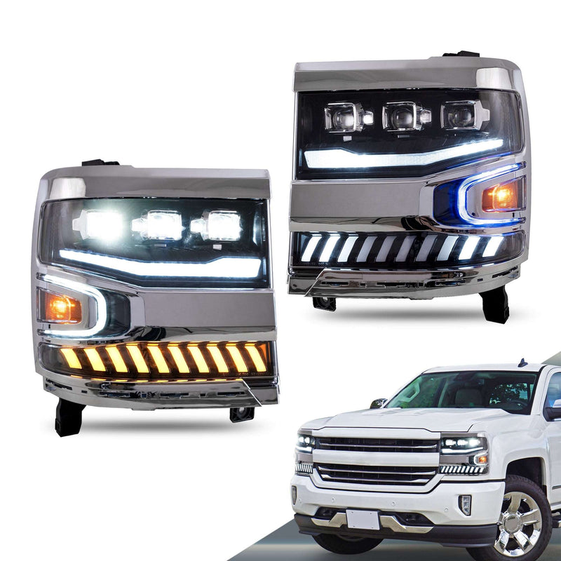 VLAND Full LED Headlights For Chevrolet Silverado 2016-2018 VLAND Factory