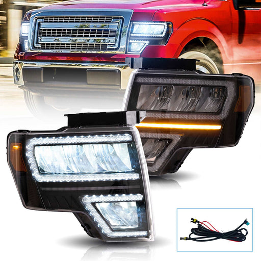 VLAND Full LED Headlights For Ford F150 Pickup 2009-2014 With DRL VLAND Factory