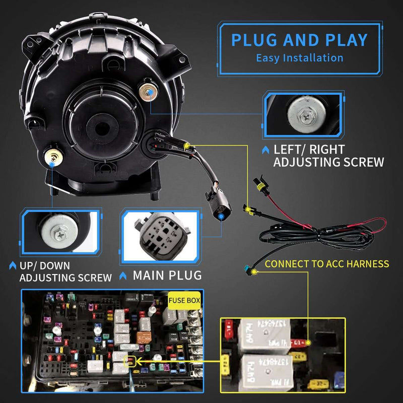 VLAND Full LED Headlights For Jeep Wrangler 2018-2022 w/ Activate Lighting (9 Inches) VLAND Factory