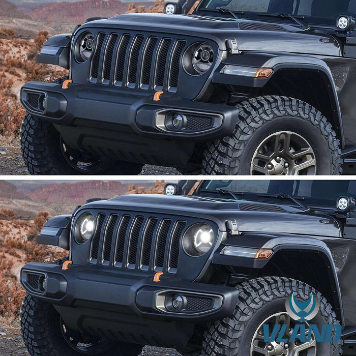 VLAND Full LED Headlights For Jeep Wrangler 2018-2022 w/ Activate Lighting (9 Inches) VLAND Factory
