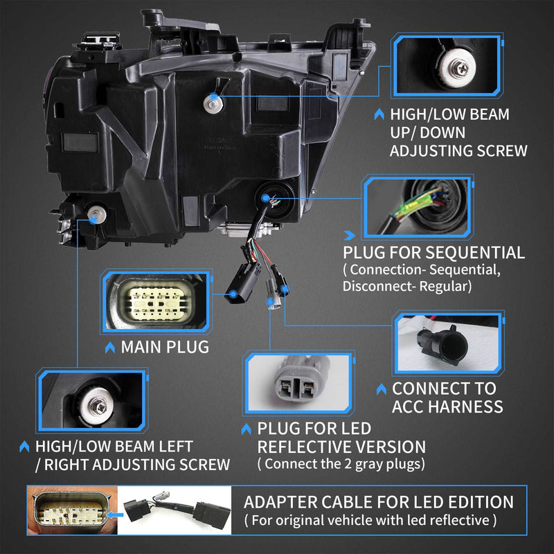 VLAND Full LED Headlights For Ram 1500 2019-2024 VLAND Factory