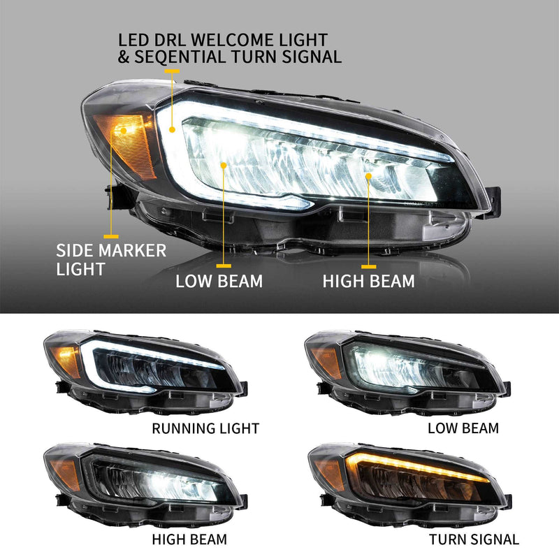 VLAND Full LED Headlights For Subaru WRX 2014-2021 VLAND Factory