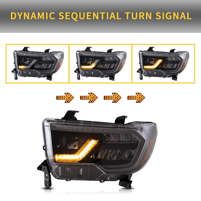 VLAND Full LED Headlights For Toyota Tundra 2007-2013 Sequoia 2008-2017 VLAND Factory