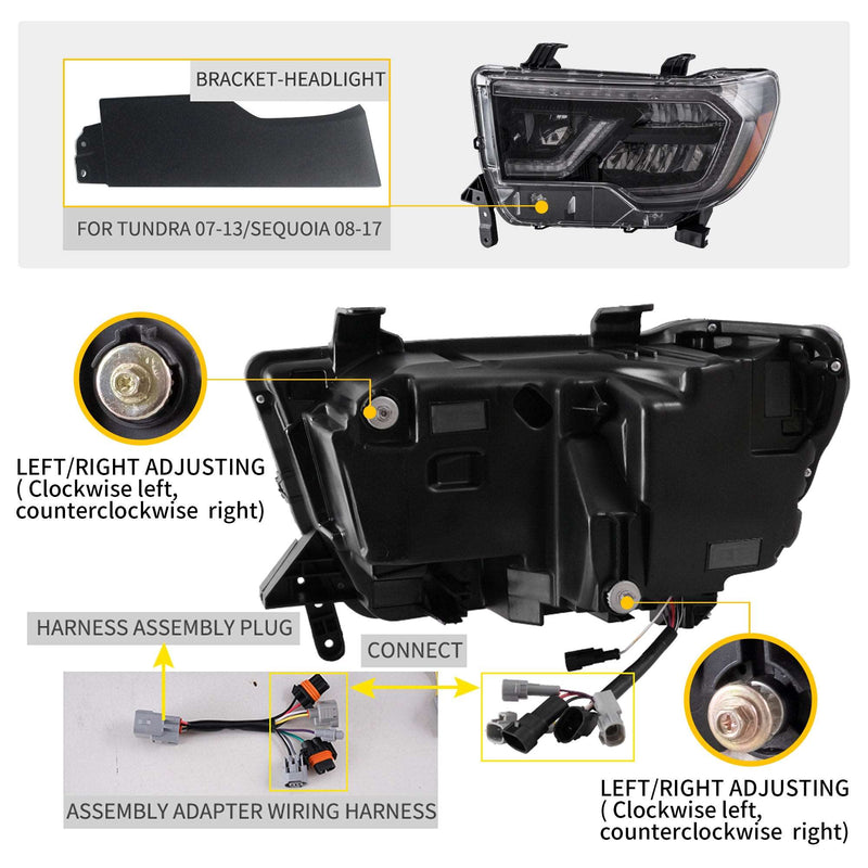 VLAND Full LED Headlights For Toyota Tundra 2007-2013 Sequoia 2008-2017 VLAND Factory