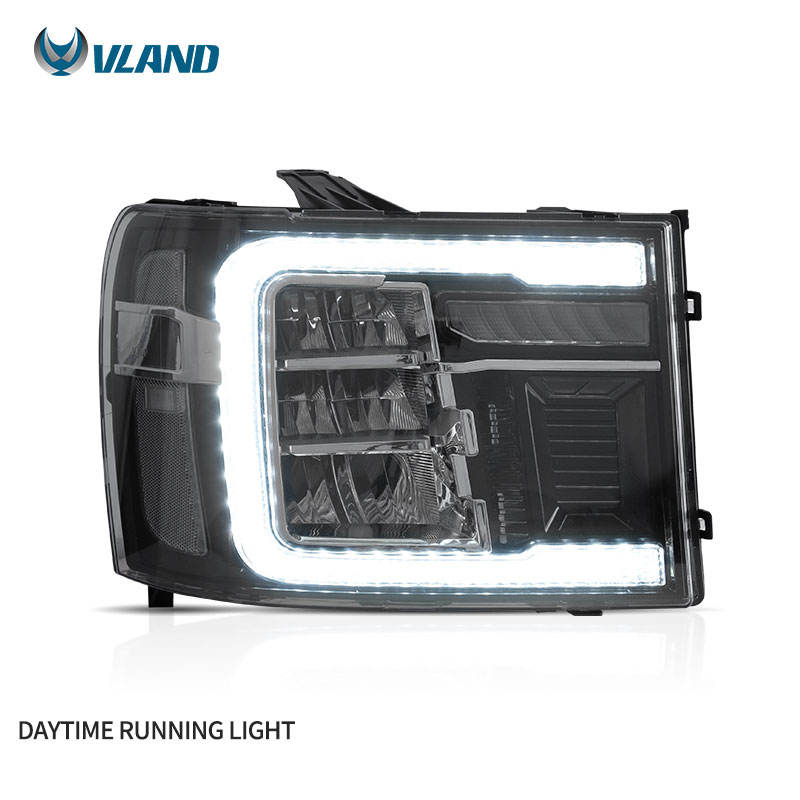 VLAND Full LED Headlights for GMC Sierra 1500 SLE 2007-2013 With Start-Animation VLAND Factory