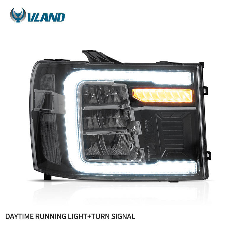 VLAND Full LED Headlights for GMC Sierra 1500 SLE 2007-2013 With Start-Animation VLAND Factory