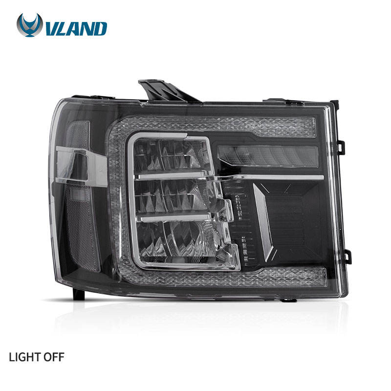 VLAND Full LED Headlights for GMC Sierra 1500 SLE 2007-2013 With Start-Animation VLAND Factory