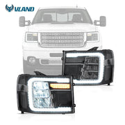 VLAND Full LED Headlights for GMC Sierra 1500 SLE 2007-2013 With Start-Animation VLAND Factory