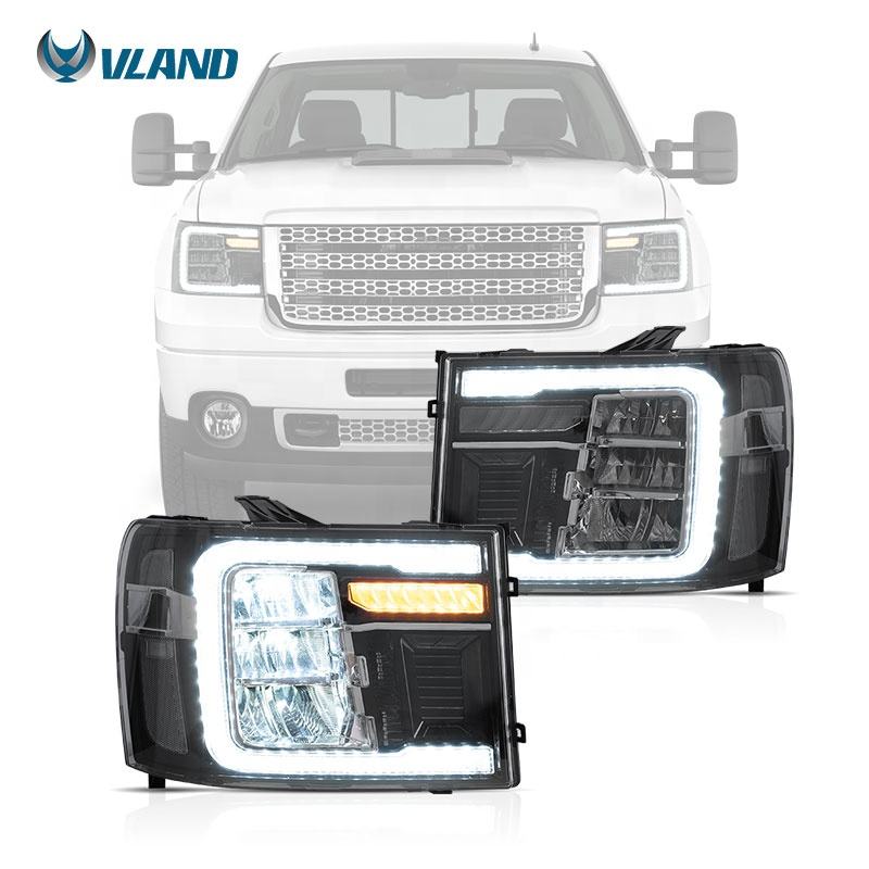 VLAND Full LED Headlights for GMC Sierra 1500 SLE 2007-2013 With Start-Animation VLAND Factory