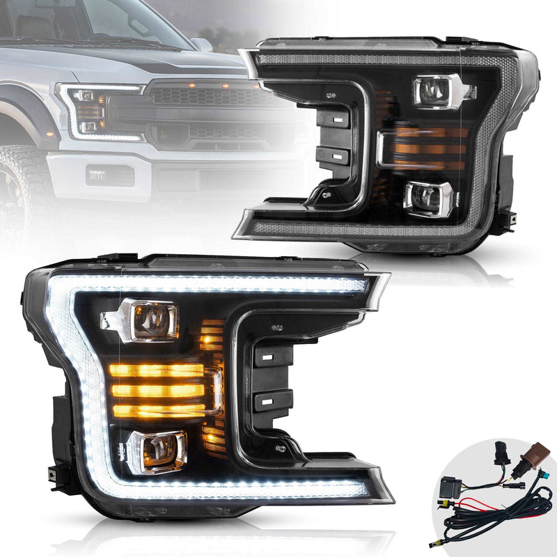 VLAND Full LED Projector Headlights For Ford F150 13th Gen Pickup 2018 2019 2020 VLAND Factory