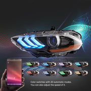 VLAND Full LED RGB Headlights & 5-Modes Switchable Full LED Taillights for Ford Mustang 2018-2023 6th Gen Refresh Model S550 (sixth generation) VLAND Factory