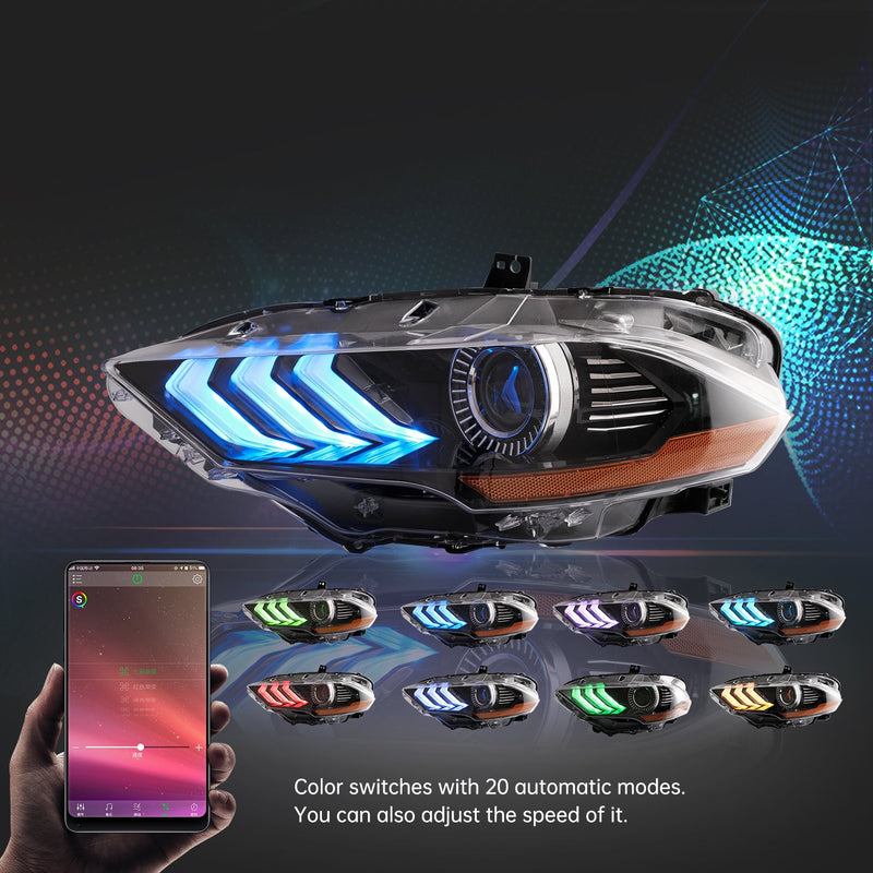 VLAND Full LED RGB Headlights & 5-Modes Switchable Full LED Taillights for Ford Mustang 2018-2023 6th Gen Refresh Model S550 (sixth generation) VLAND Factory