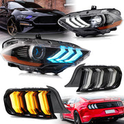 VLAND Full LED RGB Headlights & 5-Modes Switchable Full LED Taillights for Ford Mustang 2018-2023 6th Gen Refresh Model S550 (sixth generation) VLAND Factory