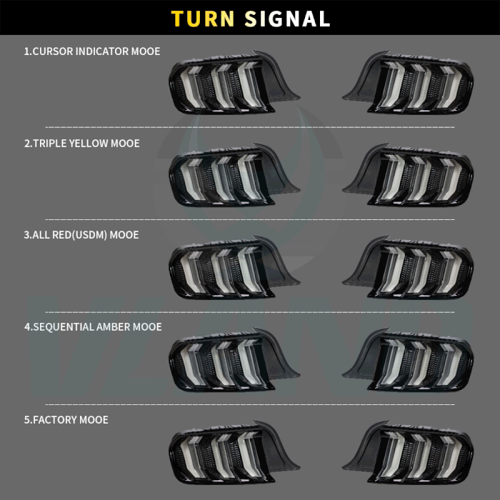 VLAND Full LED RGB Headlights & 5-Modes Switchable Full LED Taillights for Ford Mustang 2018-2023 6th Gen Refresh Model S550 (sixth generation) VLAND Factory