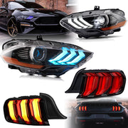 VLAND Full LED RGB Headlights & 5-Modes Switchable Full LED Taillights for Ford Mustang 2018-2023 6th Gen Refresh Model S550 (sixth generation) VLAND Factory