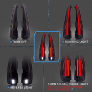 VLAND Full LED Tail Lights For Cadillac Escalade 3rd Gen SUV 2007- 2014 With Start-up Animation [6 Holes For 6 PINS Plug Rear Lamp with Red Turn Signal] VLAND Factory
