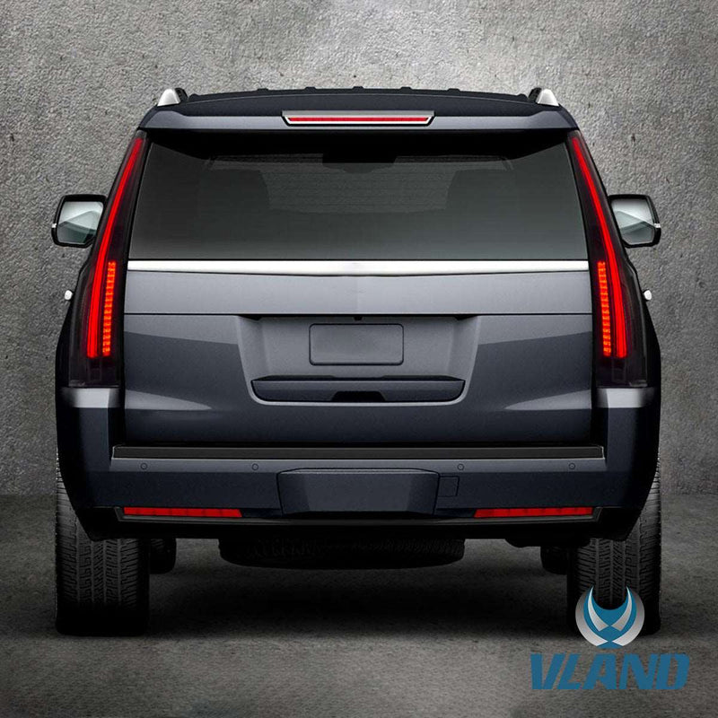 VLAND Full LED Tail Lights For Cadillac Escalade 3rd Gen SUV 2007- 2014 With Start-up Animation [6 Holes For 6 PINS Plug Rear Lamp with Red Turn Signal] VLAND Factory