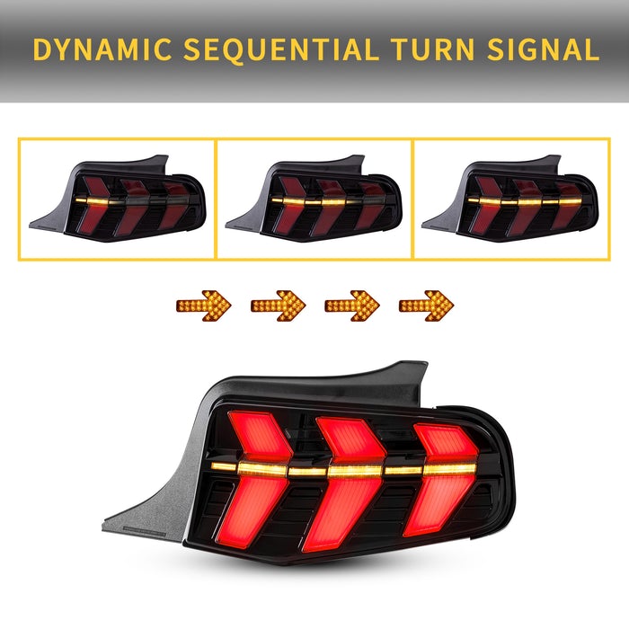VLAND Full LED Tail Lights For Ford Mustang 2010-2012 With Start-up Animation Running lights VLAND Factory