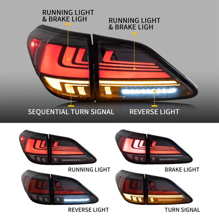 VLAND Full LED Tail Lights For Lexus RX 270/330/350/450H 2009-2015 VLAND Factory
