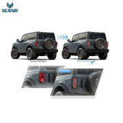 VLAND Full LED Tail Lights for Ford Bronco 2021-Up 6th Gen U725 Rear Lamps Assembly w/Sequential Indicator Startup Animation VLAND Factory
