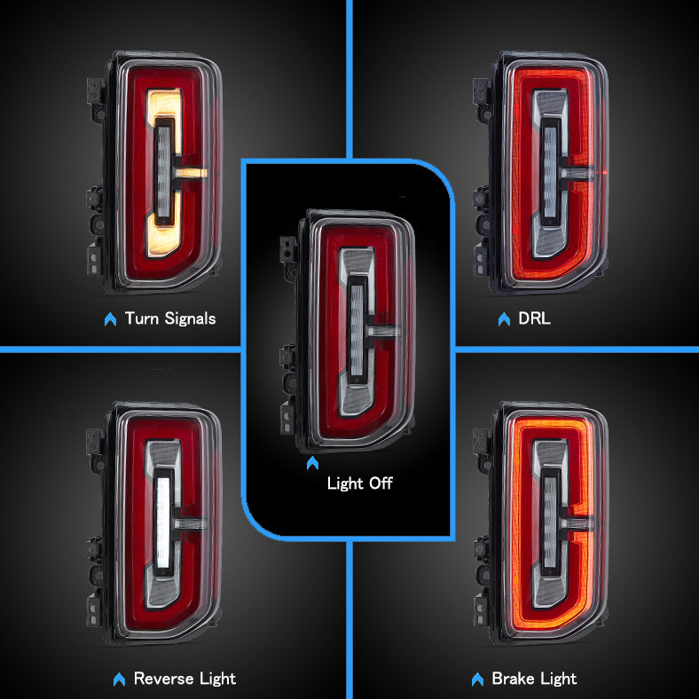 VLAND Full LED Tail Lights for Ford Bronco 2021-Up 6th Gen U725 Rear Lamps Assembly w/Sequential Indicator Startup Animation VLAND Factory