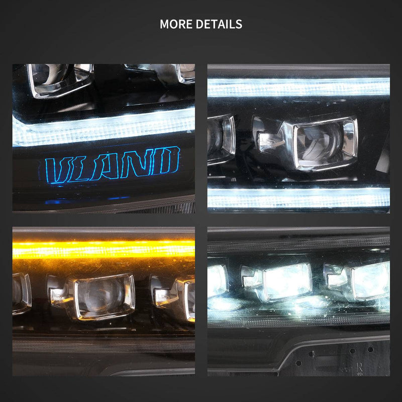VLAND Full LED Projector Headlights For Toyota Tacoma 2016-2023