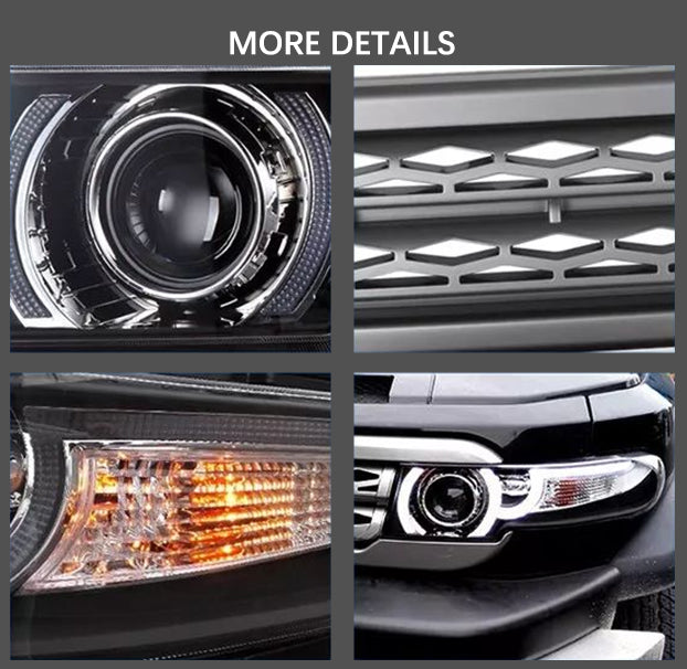 VLAND HID Dual Beam Headlights With Grille For Toyota Fj Cruiser 2007-2023 VLAND Factory