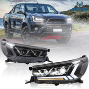 VLAND Headlights For Toyota Hilux / Revo 2015-UP 8th Gen (Eighth generation. AN110, AN120, AN130) w/Dynamic Courtesy Lighting VLAND Factory