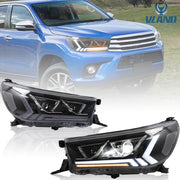 VLAND Headlights For Toyota Hilux / Revo 2015-UP 8th Gen (Eighth generation. AN110, AN120, AN130) w/Dynamic Courtesy Lighting VLAND Factory