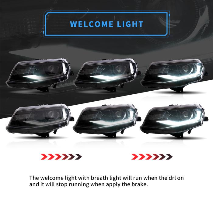 VLAND LED Dual Beam Headlights For Chevrolet / Chevy Camaro LT SS RS ZL LS 2016-2018 VLAND Factory