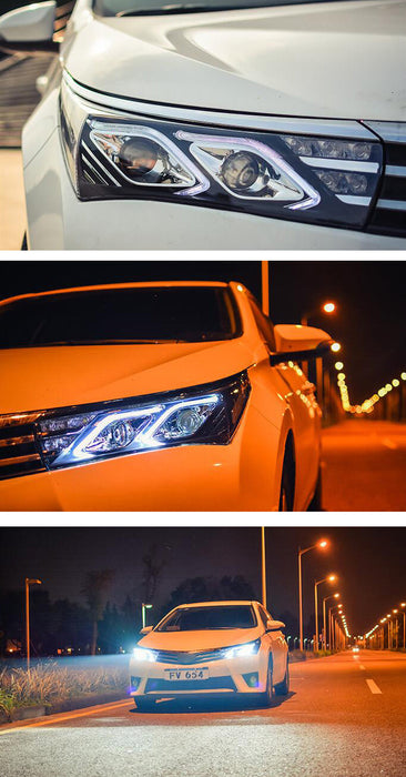 VLAND LED Dual Beam Headlights For Toyota Corolla 2014-2019 (International Version Eleventh Generation / 11th Gen E170/E180) -0251GNBC VLAND Factory
