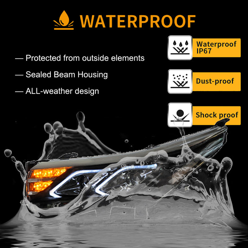 VLAND LED Dual Beam Headlights For Toyota Corolla 2014-2019 (International Version Eleventh Generation / 11th Gen E170/E180) -0251GNBC VLAND Factory