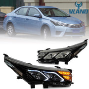 VLAND LED Dual Beam Headlights For Toyota Corolla 2014-2019 (International Version Eleventh Generation / 11th Gen E170/E180) -0251GNBC VLAND Factory