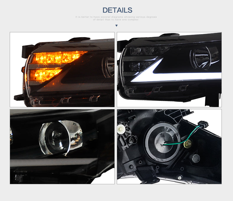 VLAND LED Dual Beam Headlights For Toyota Corolla 2014-2019 (International Version Eleventh Generation / 11th Gen E170/E180) -0251GNLZ VLAND Factory