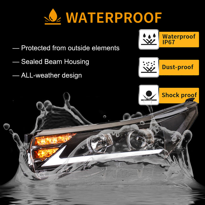 VLAND LED Dual Beam Headlights For Toyota Corolla 2014-2019 (International Version Eleventh Generation / 11th Gen E170/E180) -0251GNLZ VLAND Factory