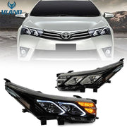 VLAND LED Dual Beam Headlights For Toyota Corolla 2014-2019 (International Version Eleventh Generation / 11th Gen E170/E180)-0257GWBC VLAND Factory
