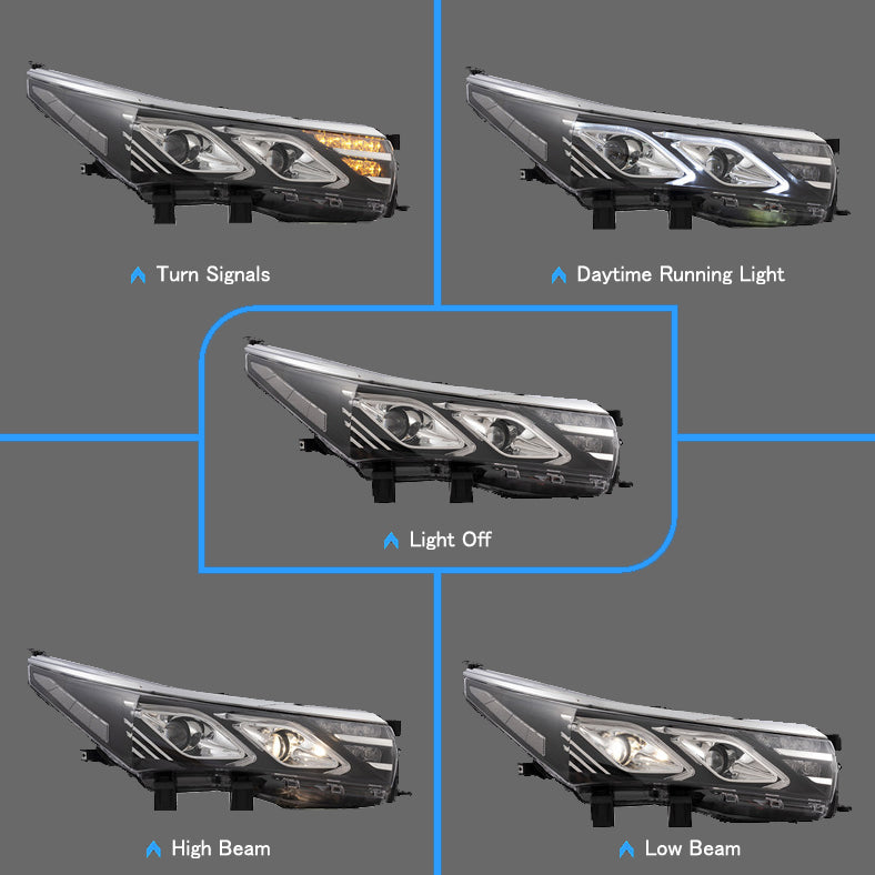 VLAND LED Dual Beam Headlights For Toyota Corolla 2014-2019 (International Version Eleventh Generation / 11th Gen E170/E180)-0257GWBC VLAND Factory