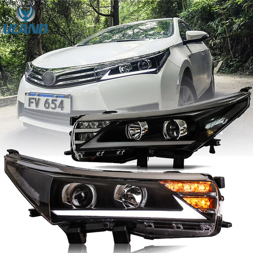VLAND LED Dual Beam Headlights For Toyota Corolla 2014-2019 (International Version Eleventh Generation / 11th Gen E170/E180) -0257GWLZ VLAND Factory