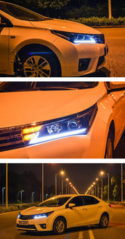 VLAND LED Dual Beam Headlights For Toyota Corolla 2014-2019 (International Version Eleventh Generation / 11th Gen E170/E180) -0257GWLZ VLAND Factory