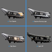 VLAND LED Dual Beam Headlights For Toyota Corolla 2014-2019 (International Version Eleventh Generation / 11th Gen E170/E180) -0257GWLZ VLAND Factory