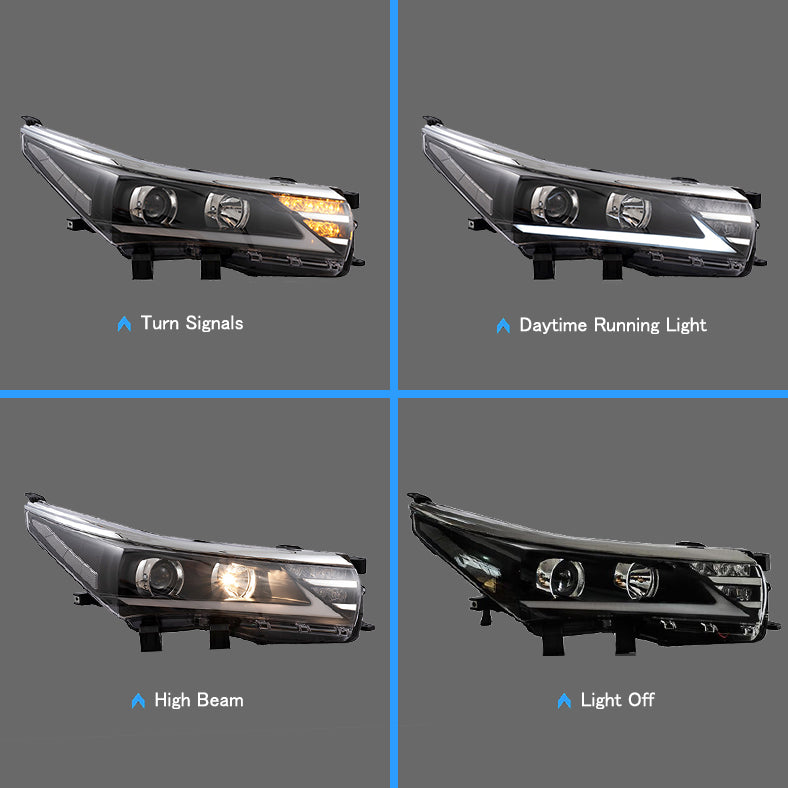 VLAND LED Dual Beam Headlights For Toyota Corolla 2014-2019 (International Version Eleventh Generation / 11th Gen E170/E180) -0257GWLZ VLAND Factory