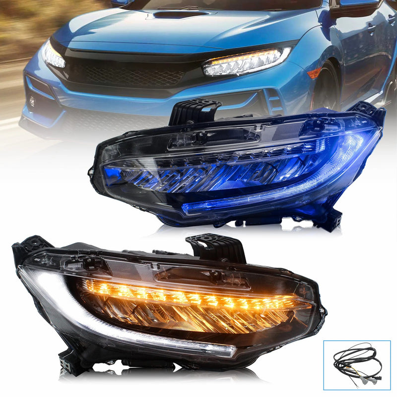 VLAND LED Headlights For Honda Civic 2016-2021 w/Sequential indicators VLAND Factory